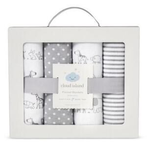 Cloud Island Flannel Baby Blankets Two by Two 4pk - NEW in BOX
